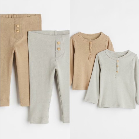 H&M Matching Sets Hm Baby Matching Set Gender Neutral Beige Zara